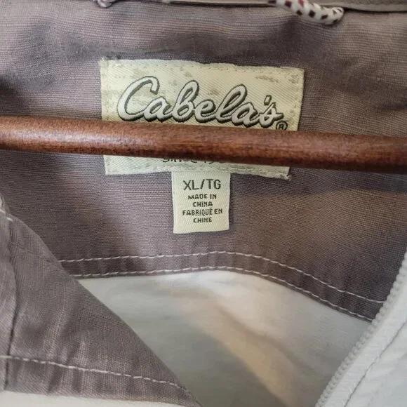 Women's Cabelas Jacket Full Zip 100% Cotten Hooded Off White Sz XL Lightweight - Picture 5 of 8